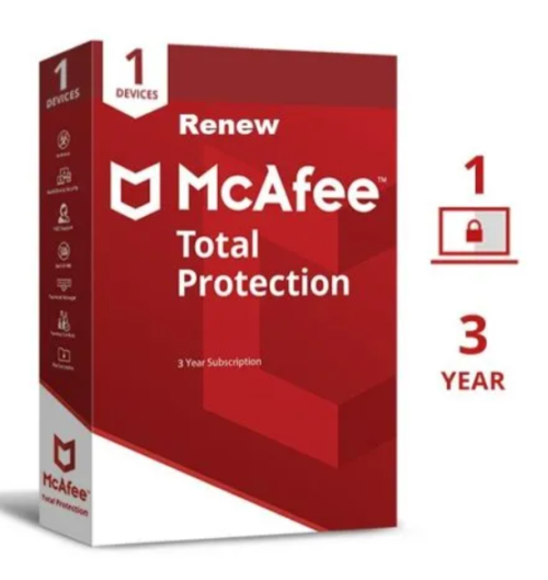 McAfee Antivirus 1 User 3 Years