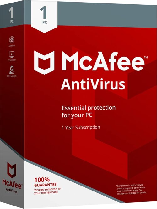 McAfee Antivirus 1 Year – 1 User